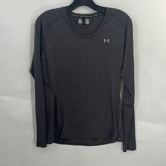 Under Armour Women's Gray Heat Gear Semi Fitted  Activewear Pullover Top Medium - Picture 1 of 14